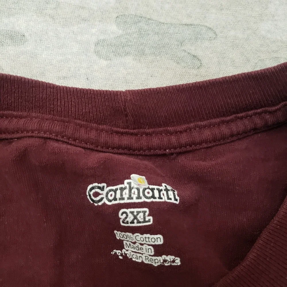 Carhartt‎ Shirt Mens 2XL Red Pocket Tee Workwear Outdoors Short Sleeve